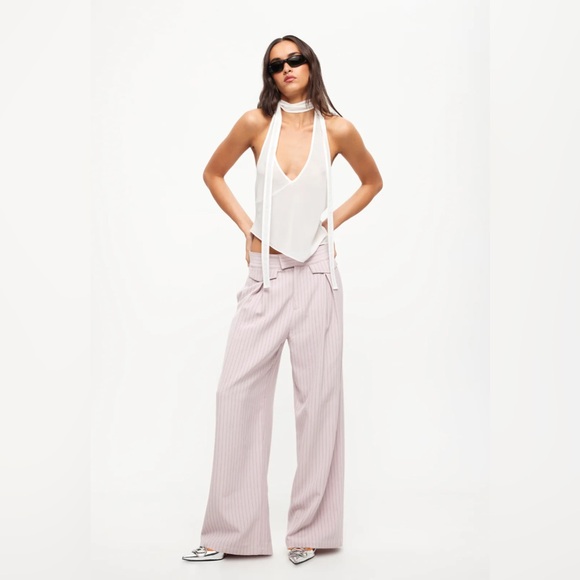 Lioness NYC pant in pink pinstripe sz S - Picture 9 of 12